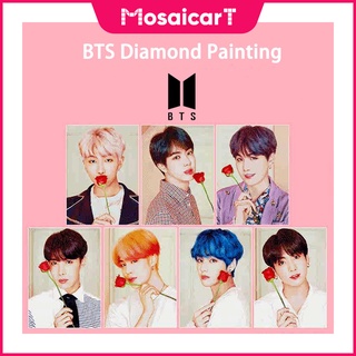 【MA】ภาพวาดปักเพชร ลายทีมไอดอล BTS 5D สไตล์เกาหลี ขนาด 30x40 ซม. 40x50 ซม. สําหรับตกแต่งผนังบ้าน DIY