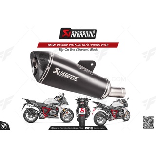 ท่อแต่ง Akrapovic Exhaust Slip-On Line (Titanium) Black BMW R1200R 2015-2018/R1200RS 2018