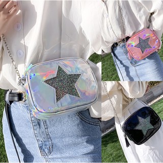 กระเป๋าสะพายพร้อมส่ง star hologram shoulder bag