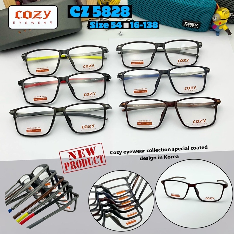 กรอบแว่น COZY   รุ่นCZ5828 ไซส์54-16-138 👍Cozy eyewaer collection special coated