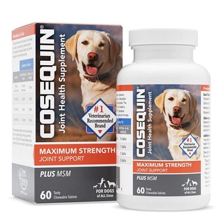 ราคาพิเศษ! กล่องบุบเล็กน้อย Cosequin Maximun Strength Joint Health Glucosamin บำรุงข้อสำหรับสุนัข 60 เม็ด