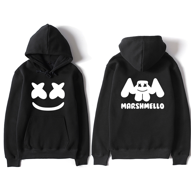 เสื้อกันหนาว เสื้อคู่ ผ้าบาง ทรงหลวม ลาย DJ Marshmello สำหรับผู้ชาย