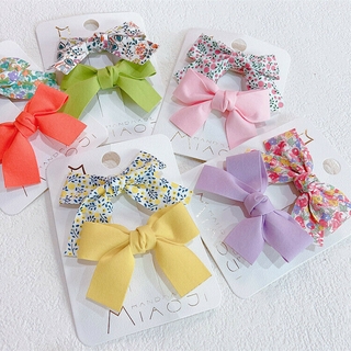 กิ๊บติดผมลายดอกไม้ประดับโบว์ Barrettes 2 ชิ้น