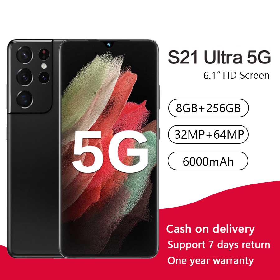 ลดราคามือถือ S21 Ultra 5G 16G RAM 512G ROM มือถือ ใหม่เอี่ยม เมนูภาษาไทย 6000mAh โทรศัพท์ Android
