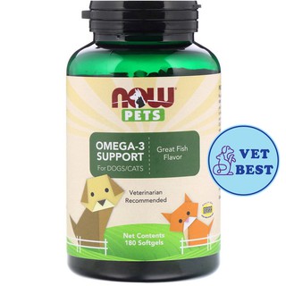 Now Pet Omega3 น้ำมันปลา บำรุงขน ผิวหนัง ลดขนร่วง บำรุงสมอง หัวใจ ข้อต่อ สุนัข-แมว