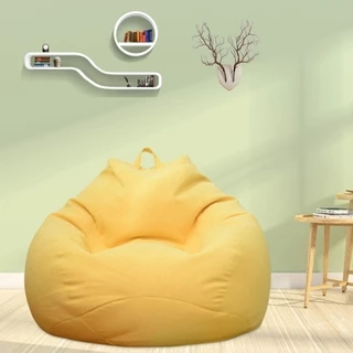 bean bag S/M/L/XL เฟอร์นิเจอร์ห้องนอนที่ทันสมัยสีทึบถุงถั่วเดี่ยวผ้าคลุมโซฟาแบบขี้เกียจ DIY ตกแต่งภายใน (ไม่มีการเติม)