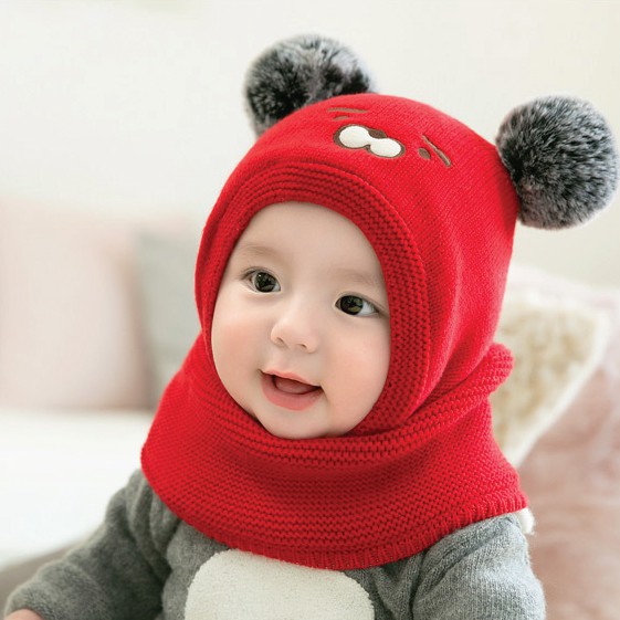พร้อมส่ง หมวกกันหนาว เด็กอ่อน อย่างดี 3-22เดือน