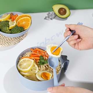 Rainbow ชุดเซต ชามบะหมี่กึ่งสำเร็จรูป  ทำจากฟางข้าวสาลี ชามข้าวเด็ก    Instant noodle bowl