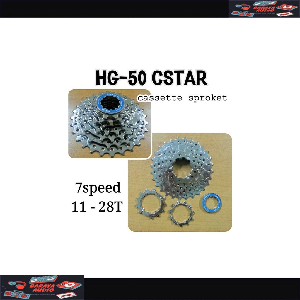 Cstar CASSETTE 7 ความเร็ว 11-28T HG50 RC SPROCKET