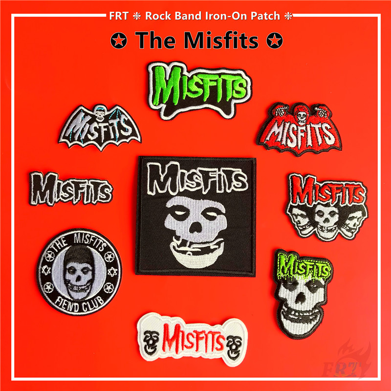 ☸ The Misfits - แผ่นแพทช์เหล็กวงร็อค ☸ แผ่นแพทช์รีดติดเสื้อ รูปกะโหลก DIY 1 ชิ้น
