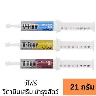 V four บรรจุ 21 กรัม สำหรับสุนัข มี บำรุงเลือด บำรุงตับ กระตุ้นภูมิ