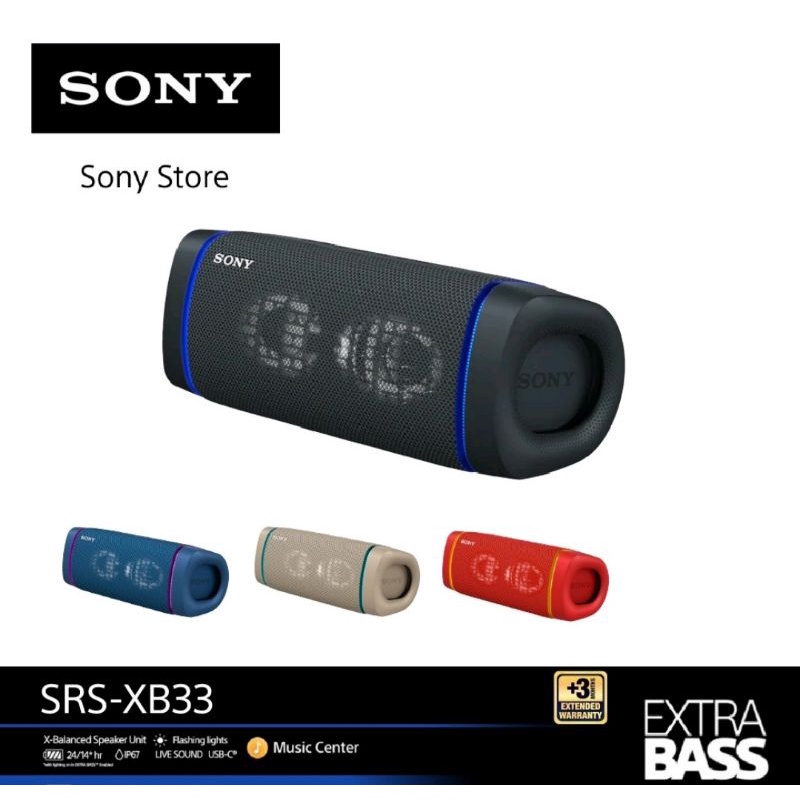 Sony SRS-XB33 Portable BLUETOOTH® Speaker EXTRA BASS™