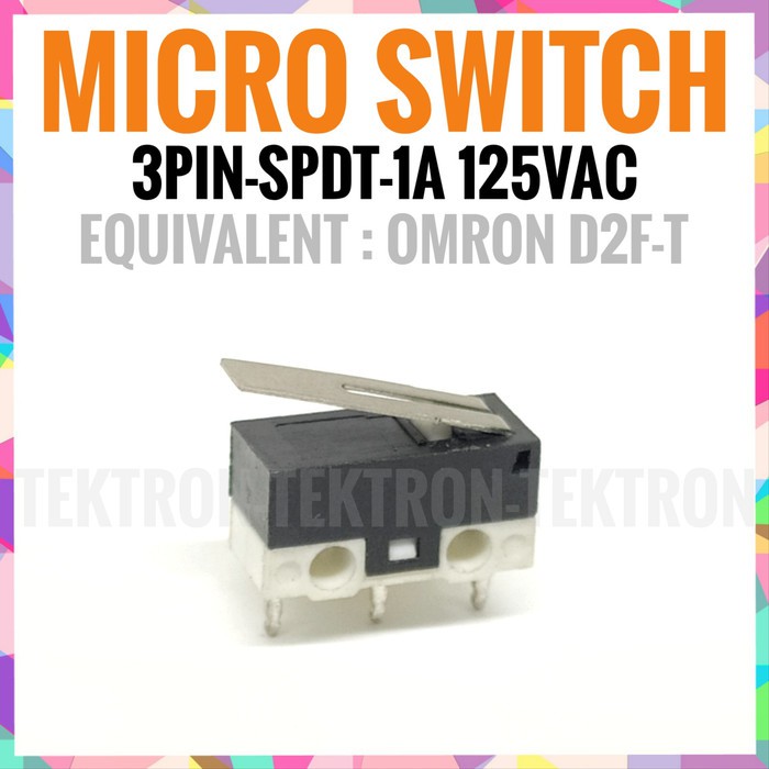 Micro Switch Mini 3pin SPDT Mouse eq. Omron D2F-T D2F-01F ไมโครสวิตช์