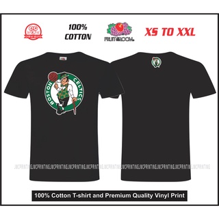 เสื้อแฟชั่นผญ sexy - บอสตันเซลติกส์โลโก้เสื้อยืดเอ็นบีเอผ้าฝ้าย 100%