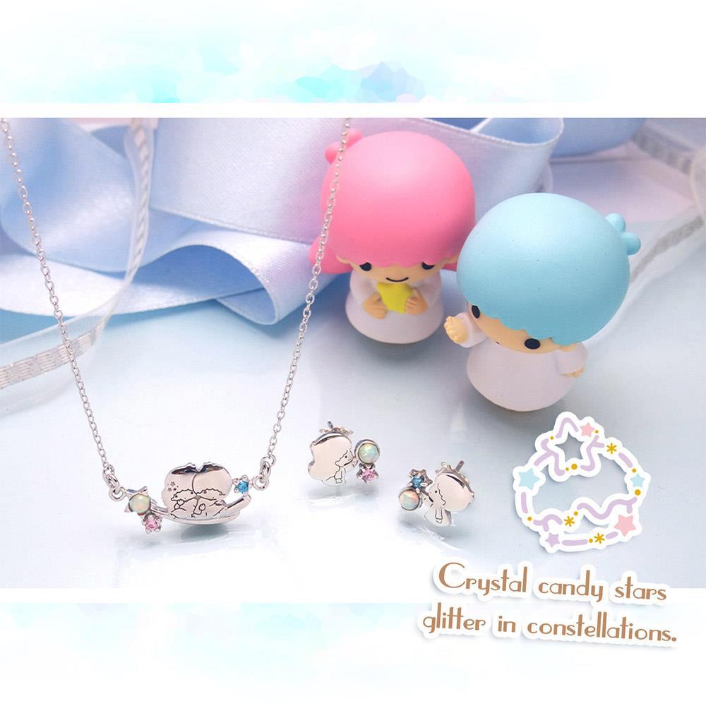 Sanrio Sanrio Littletwinstwinstars KikiLala ต่างหูเงินสเตอร์ลิง รูปดาว เครื่องประดับ HelloKitty  Kitty Melody  Kuromi  Cinnamoroll  LittleTwinStars  Pochacco  PompomPurin  BADBADTZ-MARU  Tuxedo Sam  Kero Kero Keroppi