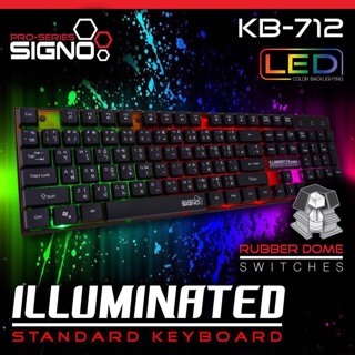 SIGNO Illuminated Standard Keyboard รุ่น KB-712 (สีดำ) ลดได้อีกนะคะ