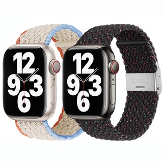 สายนาฬิกาข้อมือไนล่อนถัก สีรุ้ง สําหรับ Apple S7 Watch Apple Watch7 iwatch6 se 5 3