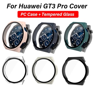 เคส PC แข็ง + กระจกนิรภัย สําหรับ Huawei GT 3 pro 43 มม. 46 มม. เคสกันกระแทก สําหรับ Huawei Watch GT3 pro เคสป้องกัน