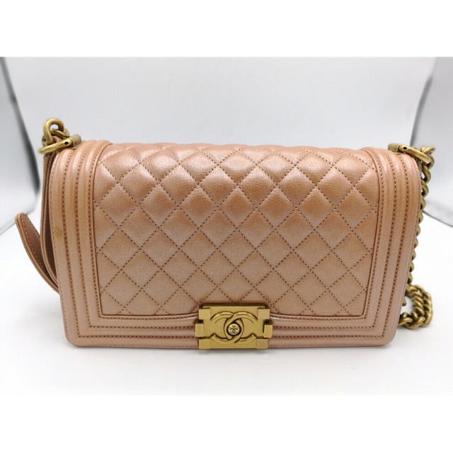 chanel boy rose gold