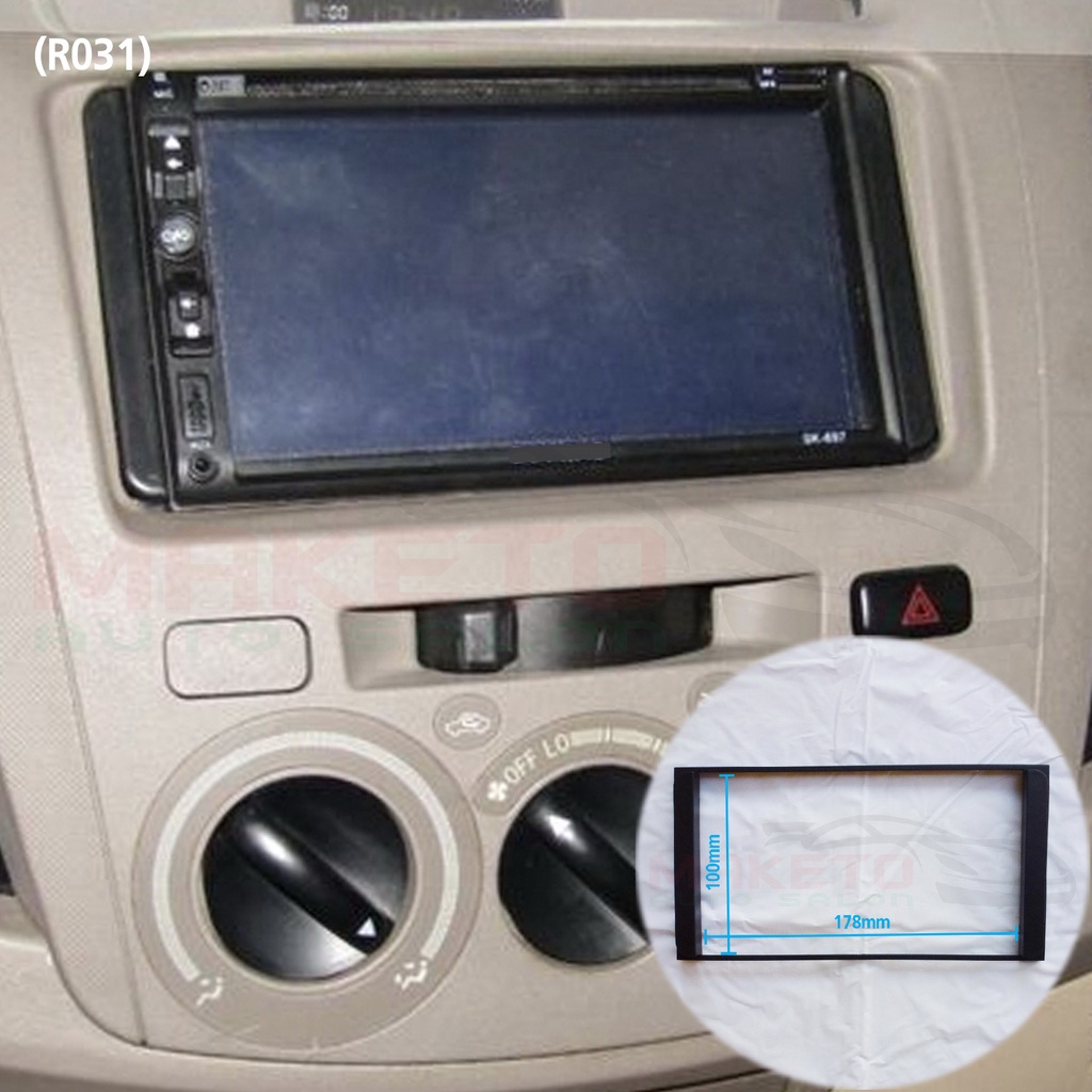 (R031) กรอบ วิทยุใส่จอ 6.2-7 inch. or 2 din. สำหรับรถยนต์ Vigo 04-10 , Fortuner 04-11 , Vios 02-07