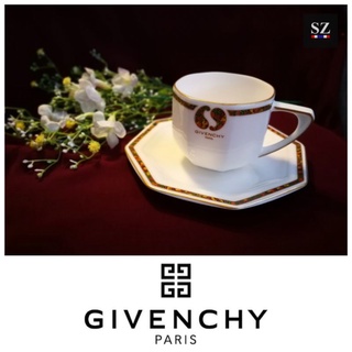 Givenchy Paris ชุดกาแฟ ถ้วยกาแฟ ชุดน้ำชา จานเค้ก จานขนม จานเค้ก จานแบรนด์เนม​ Cake Plate