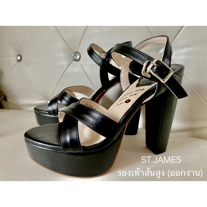 แบรนด์ ST.JAMES รองเท้าส้นสูง (สีดำ)