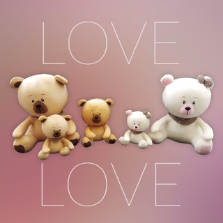 ตุ๊กตาหมีนั่งหมีผู้ชาย-หมีผู้หญิง Stuffed Bear (Cutie "Boy-Girl")