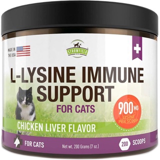 *Preorder ไลซีนสำหรับแมว เสริมภูมิคุ้มกัน แมวป่วยแมวแก่ Strawfield Pets L-Lysine Immune Support Cat Supplement, 7-oz jar