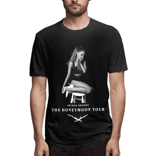 Ariana Grande Honeymoon Tour 2015 Juniors เสื้อยืดลําลอง แขนสั้น ระบายอากาศ สีดํา