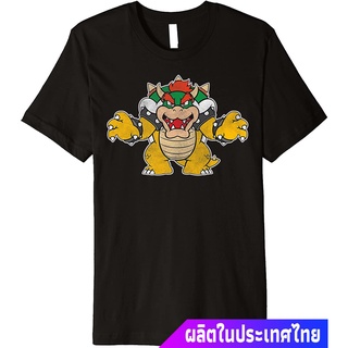 แขนสั้นcrew neckนินเทนโด ซูเปอร์มาริโอ เกมส์ญี่ปุ่น การ์ตูน  Nintendo Super Mario Bowser Coming For You Premium T-Shirt