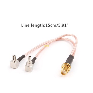 Btsg แจ็คแยก Y Type SMA ตัวเมีย เป็น TS9 &amp; CRC9 ตัวผู้ 2 ปลั๊ก RG316 สายพิกเทล