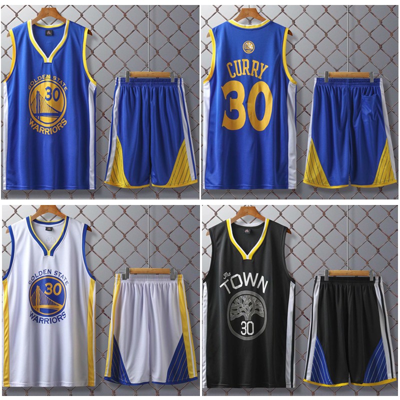 เสื้อบาสเก็ตบอล #30 Curry Jersey NBA Golden State Warrior Adults Tops+Shorts Basketball Jersey ชุดบาสเกตบอล