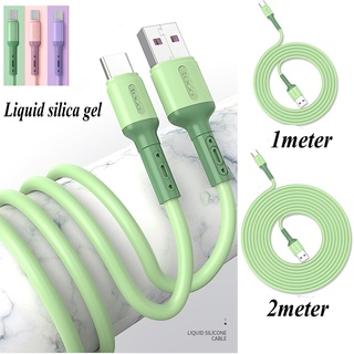 【 2 เมตร】สายชาร์จเร็ว 5A type-C micro USB ซิลิกาเจลเหลว 1 เมตร 1 เมตร สําหรับ iphone Android type C