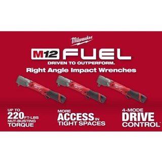 Milwaukee M12 FUEL™ บล็อคกระแทกมุมฉาก ประแจกระแทกมุมฉาก ไร้สาย แบตเตอรี่ 12 โวลต์ 1/2"​ รุ่น M12 FRAIWF12-0 เครื่องเปล่า