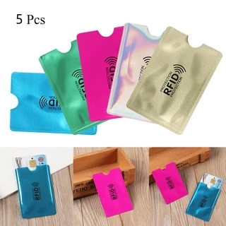 Creamyvy ฝาครอบบัตรเครดิต 5 ชิ้น จากอะลูมิเนียม ป้องกันการขโมยข้อมูล RFID