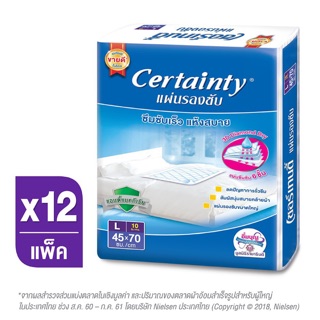 Certainty เซอร์เทนตี้ แผ่นรองซับ ขนาด45x70cm แพ็ค 10ชิ้น ยกลัง 12 แพ็ค