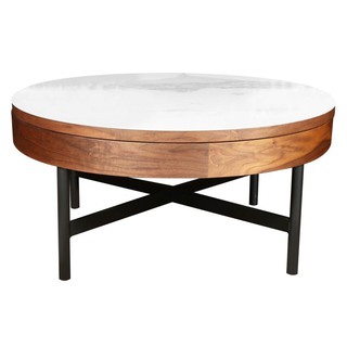 Coffee table, side table COFFEE TABLE FURDINI EXTRA - O C16995ROUND VENEER WALNUT Living room furniture Home &amp; Furniture