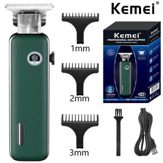 Kemei ปัตตาเลี่ยนไฟฟ้า KM-5098 หัวแกะสลักน้ํามัน แบบชาร์จ USB ดีไซน์หรูหรา