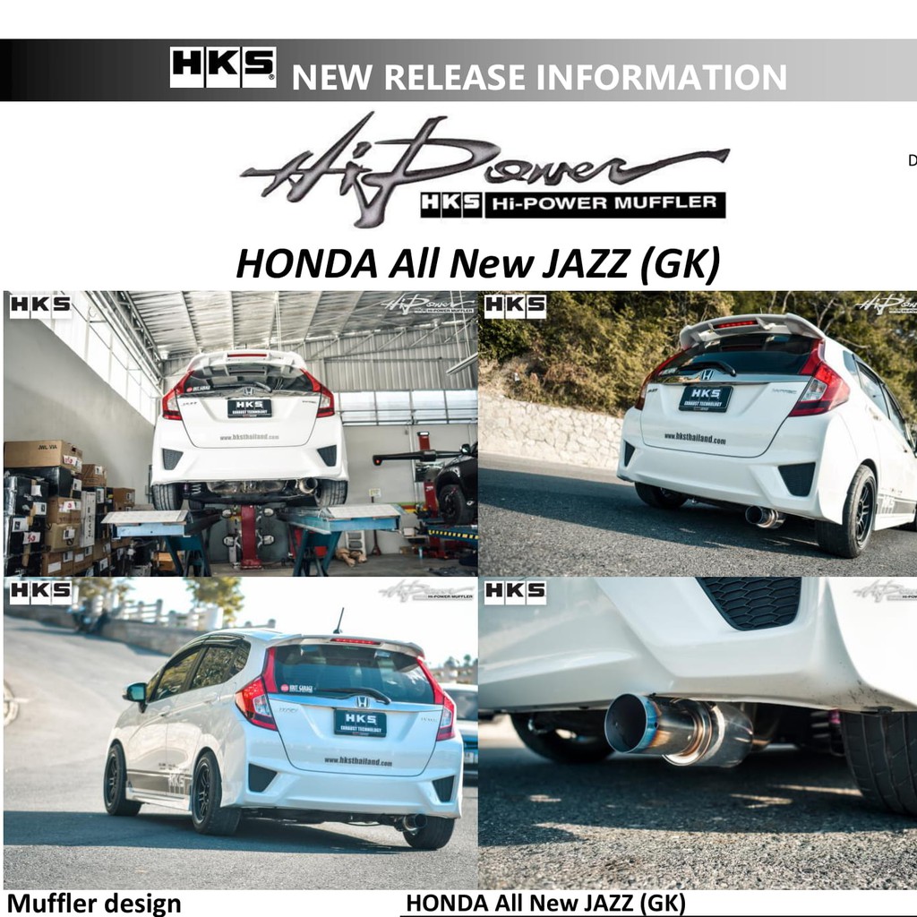ท่อ HKS Honda Jazz GK ปลายTita เครื่อง L15Z1