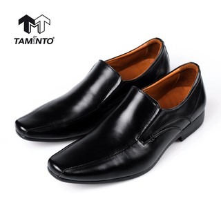 ส่งฟรี!! Taminto รองเท้าผู้ชาย หนังแท้ แบบสวม คัชชู ใส่ทำงาน หัวแหลม B3608 Mens Loafers