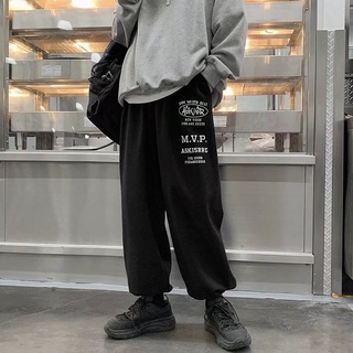 trousers【M-5XL】Korean fashion mens Sweatpants Loose and comfortable casual pants Street hip-hop trend jogging pants Tik Tok Tie feet pants