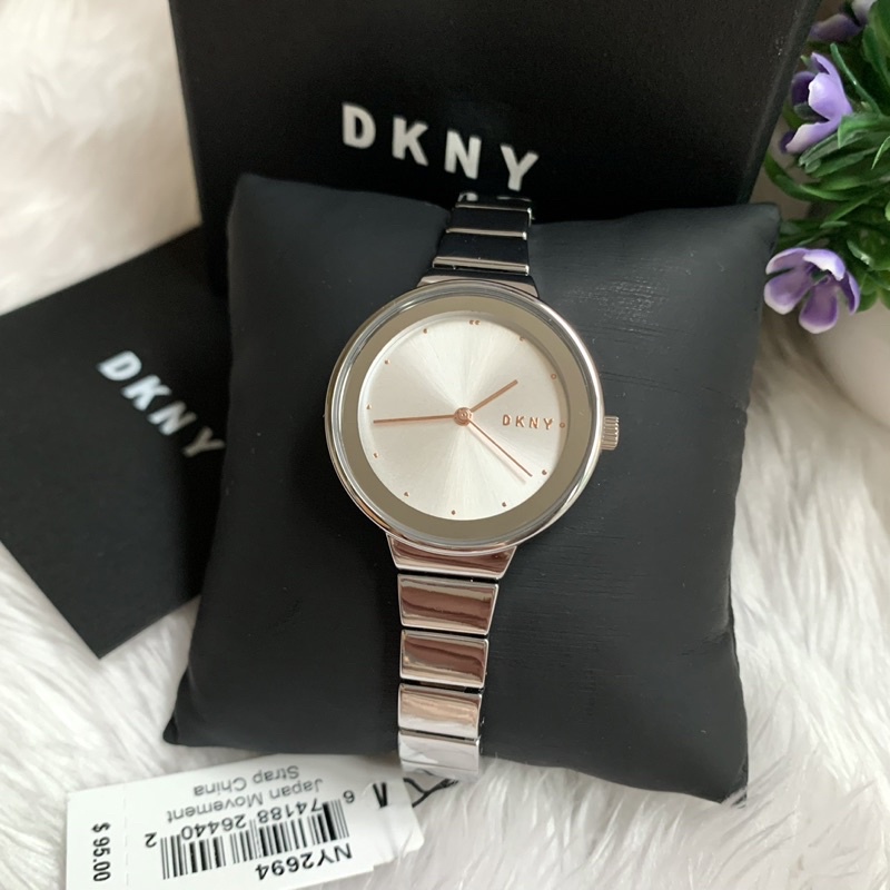 [[พร้อมส่ง📦แท้💯%]] DKNY NY2694 Astoria Quartz Silver Dial Stainless Steel Ladies Watch