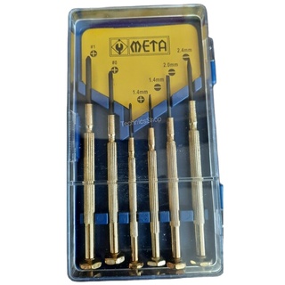 🔥ลด 50% ใส่โค้ด INC8LZ3🔥 ชุดไขควงซ่อมนาฬิกา ไขควงแผงวงจร ยี่ห้อ Meta / Meta 6 pieces precision screwdriver set