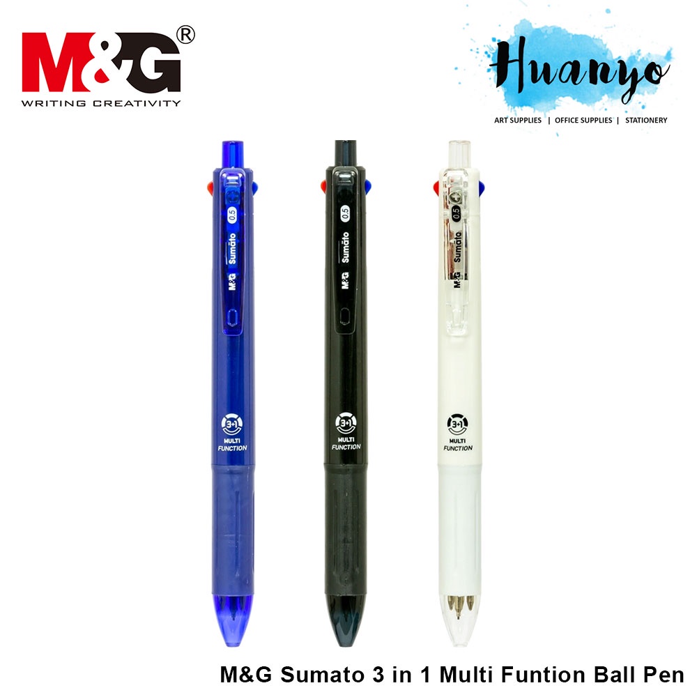 M&G Sumato 4 in 1 Multi Function Ball Pen (0.5MM Mechanical Pencil & 0.7MM Black , Blue , Red Ball P