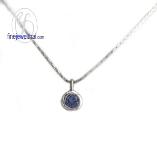 Finejewelthai-จี้ไพลิน-ไพลิน-จี้พลอย-พลอยประจำเดือนเกิด-Blue-Sapphire-Silver-Pendant-Birthstone-P1054bl00