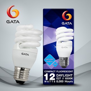 * ซื้อ 10 ดวง ถูกกว่า * หลอดตะเกียบ SPIRAL 12W GATA(แพ็ค 10 ดวง)