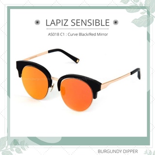 แว่นกันแดด LAPIZ SENSIBLE รุ่น AS018 C1 : Curve Black/Red Mirror