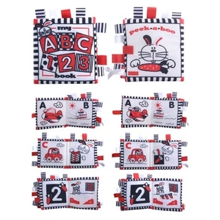 BabyBua หนังสือผ้า Funny zoo, Baby sees พร้อมส่ง หนังสือ 3 มิติ ของเล่นผ้า ขาวดำแดง ของเล่นเสริมพัฒนาการ