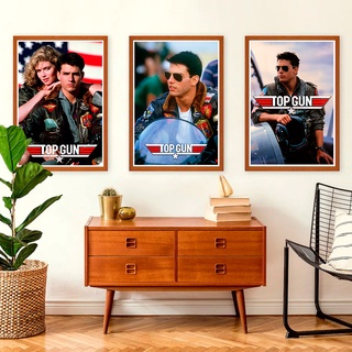 Top Gun Poster (1986) โปสเตอร์ ท็อปกัน ฟ้าเหนือฟ้า (2529) Tom Cruise, Val Kilmer Digital Pritnt ภาพชัด