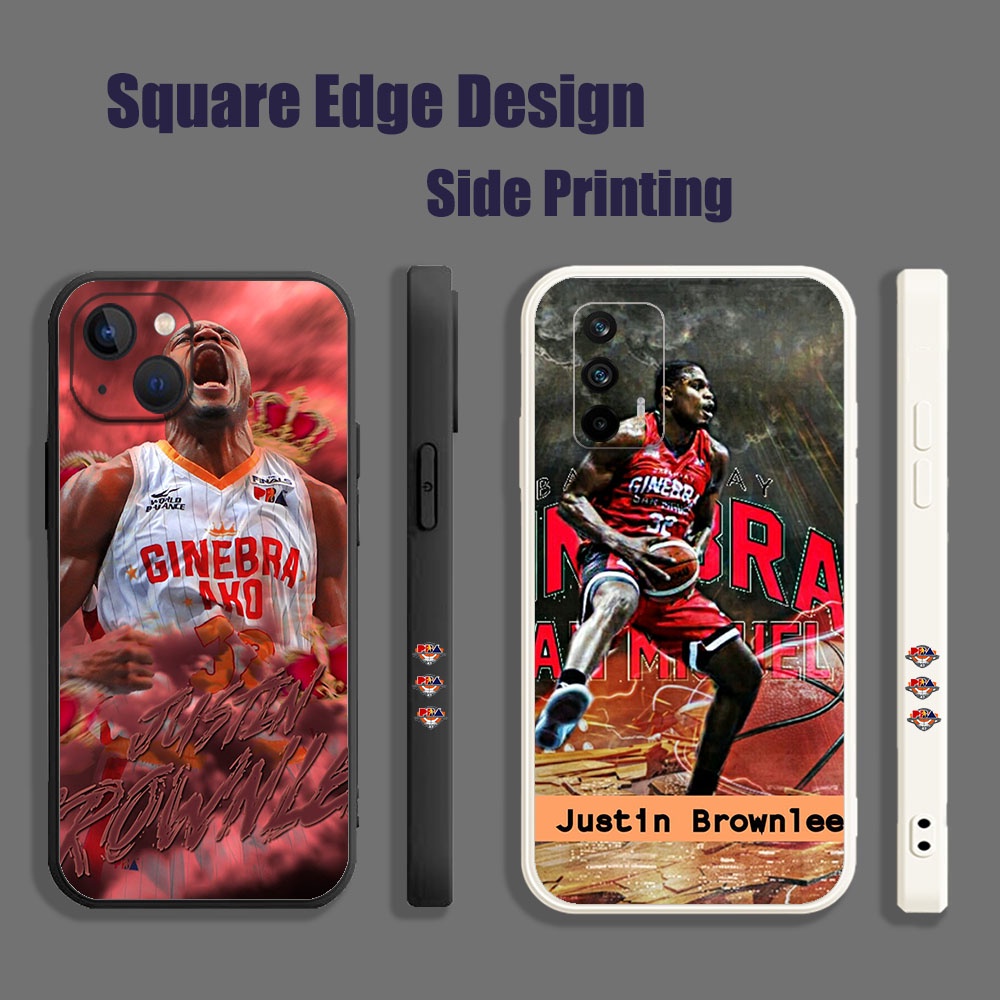 PBA Justin Brownlee brgy Ginebra WLZ03 สําหรับ Realme C11 C12 C15 5 5i 5s C21Y เคสโทรศัพท์ Square Ed